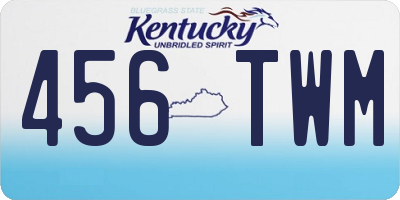 KY license plate 456TWM
