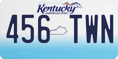 KY license plate 456TWN