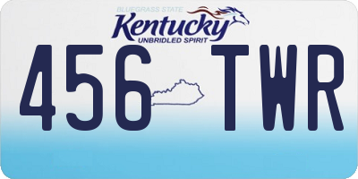 KY license plate 456TWR