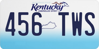 KY license plate 456TWS