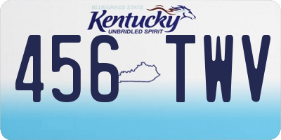 KY license plate 456TWV