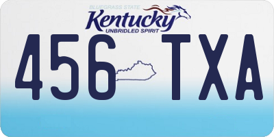 KY license plate 456TXA