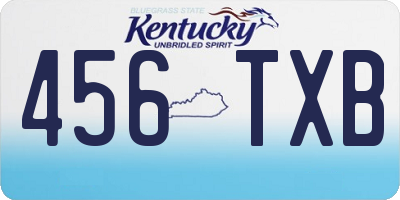 KY license plate 456TXB