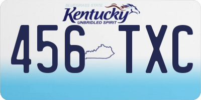 KY license plate 456TXC