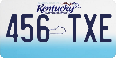 KY license plate 456TXE