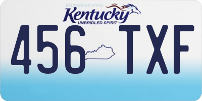 KY license plate 456TXF