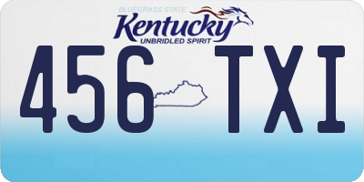 KY license plate 456TXI