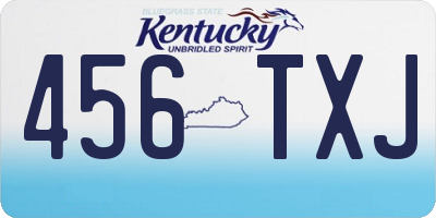 KY license plate 456TXJ