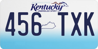 KY license plate 456TXK