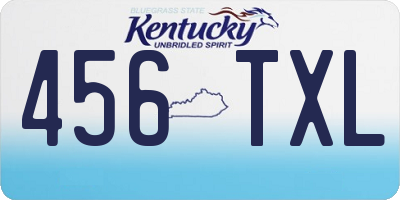 KY license plate 456TXL