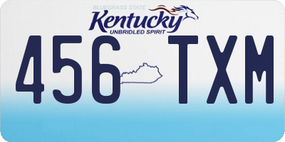 KY license plate 456TXM