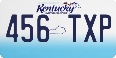 KY license plate 456TXP