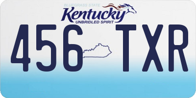 KY license plate 456TXR