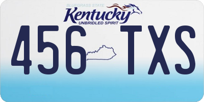 KY license plate 456TXS