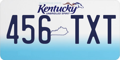 KY license plate 456TXT