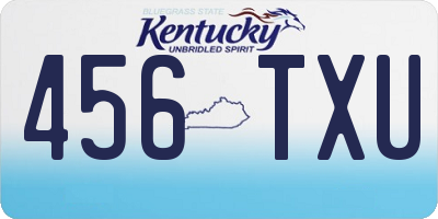 KY license plate 456TXU