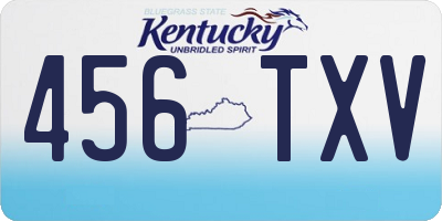 KY license plate 456TXV