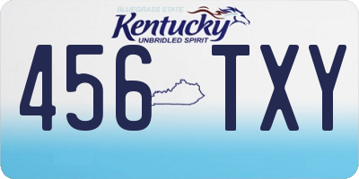 KY license plate 456TXY