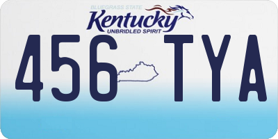 KY license plate 456TYA