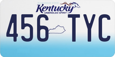 KY license plate 456TYC