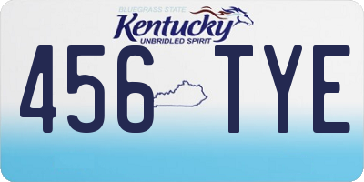 KY license plate 456TYE