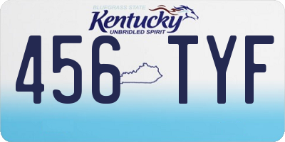 KY license plate 456TYF