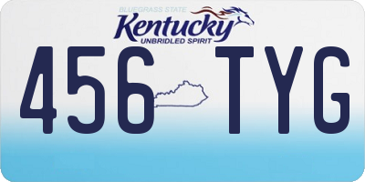 KY license plate 456TYG