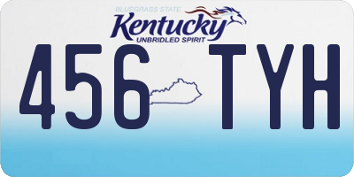 KY license plate 456TYH