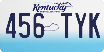 KY license plate 456TYK