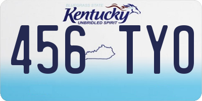 KY license plate 456TYO