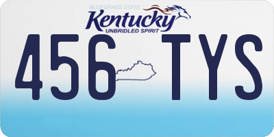 KY license plate 456TYS
