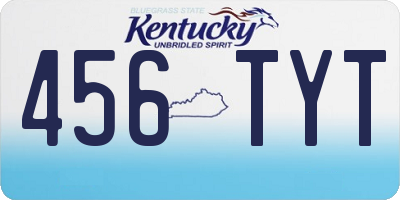 KY license plate 456TYT