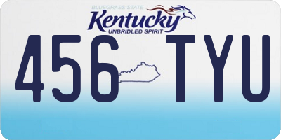 KY license plate 456TYU