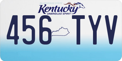 KY license plate 456TYV