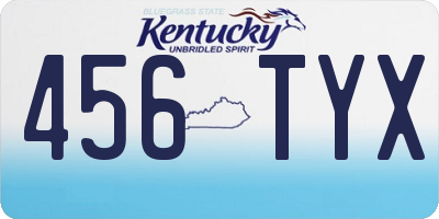 KY license plate 456TYX