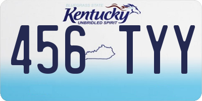 KY license plate 456TYY