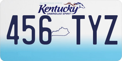 KY license plate 456TYZ