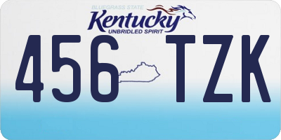 KY license plate 456TZK
