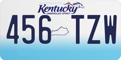 KY license plate 456TZW