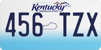 KY license plate 456TZX