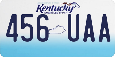 KY license plate 456UAA