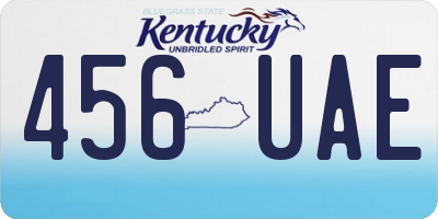 KY license plate 456UAE