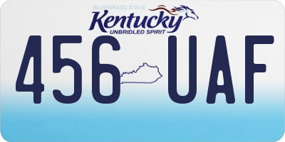 KY license plate 456UAF