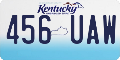 KY license plate 456UAW