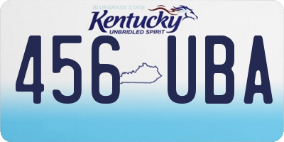 KY license plate 456UBA