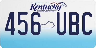 KY license plate 456UBC