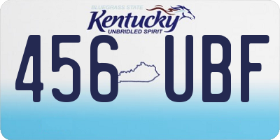 KY license plate 456UBF