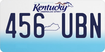 KY license plate 456UBN