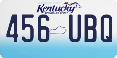 KY license plate 456UBQ