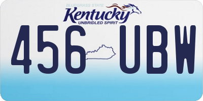 KY license plate 456UBW